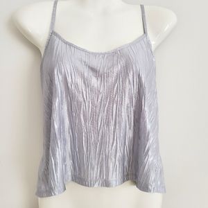 Topshop Silver Metallic Tank Top